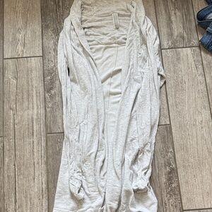 Athleta Cozy Light Gray Open Front Cardigan